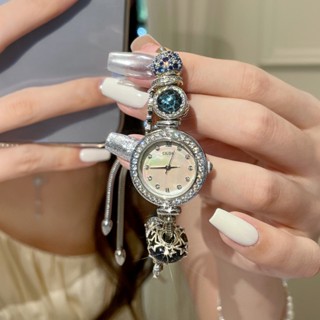 [CILOA]  Dây Đeo Vòng Tay Đá Quý Độc Đá Quý Full Kim Cương Ánh Sáng Văn Học Sang Trọng Đồng Hồ Chống Thấm Nước Nữ 693