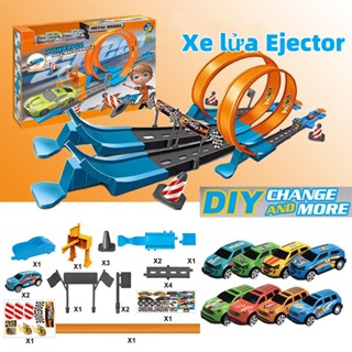 Mô hình đường đua HotWheel - Bộ xe đồ chơi lắp ráp 18 chi tiết đường đua ô tô siêu tốc độ, giải trí cho bé MasterKids