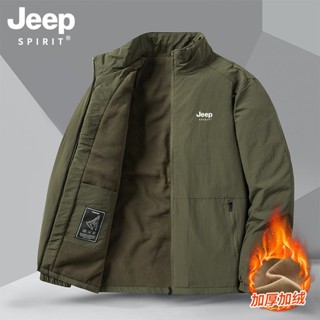 Áo khoác Cotton JEEP SPIRIT dành cho nam, mùa thu đông 2024 Bộ sưu tập mới với bố trung niên sang trọng và dày dặn, Áo khoác nam ấm áp, Áo khoác Cotton