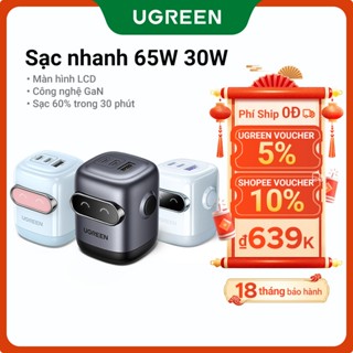 Ugreen Uno 65W 30W RobotGaN Sạc Nhanh GaN2 Sạc Nhanh RG Bộ Chuyển Đổi Nguồn USB C Nhanh Cho iPhone 16 Pro Max iPhone 15 14 13 Pro Max Samsung S24 S23 Ultra