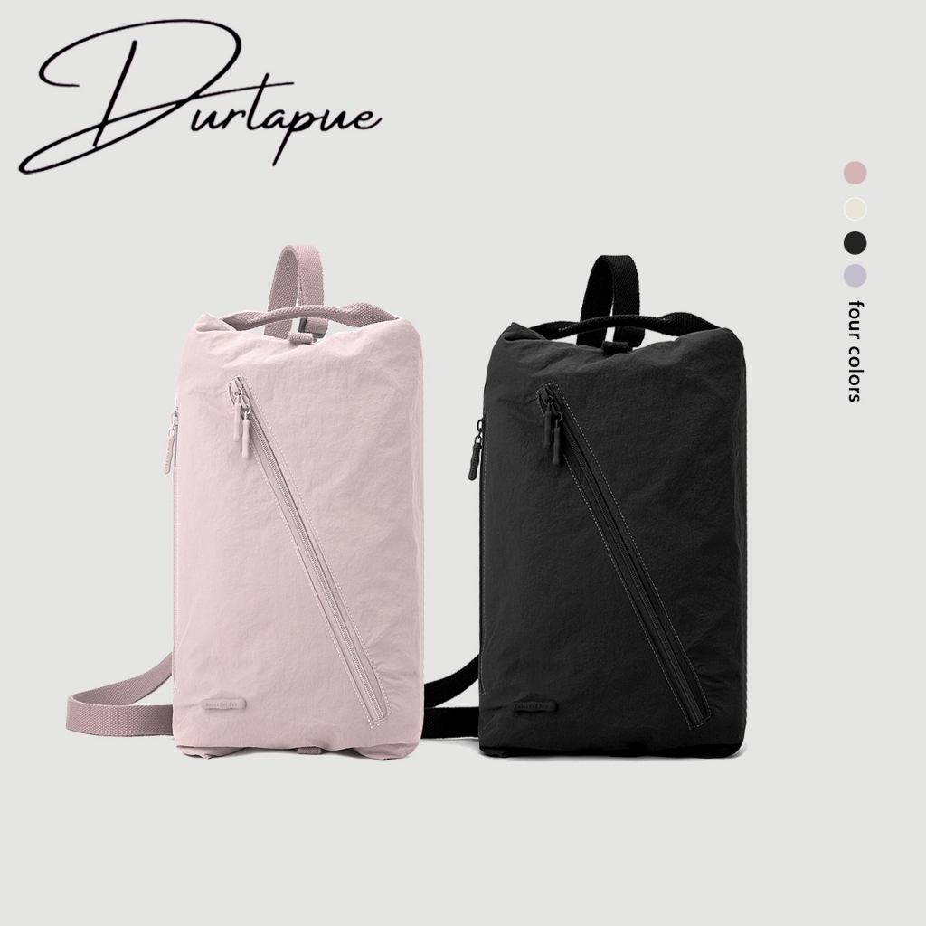 [Durlapue] Túi xách unisex đa năng thời trang, túi du lịch giản dị và nhẹ, túi vải dung tích lớn hình trụ, chất liệu dù chống nước