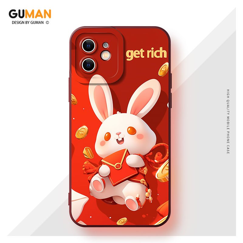 Guman Ốp lưng năm mới ngày tết hoạt hình dễ thương đẹp độc lạ ngộ nghĩnh mềm iPhone 16 15 14 13 12 1