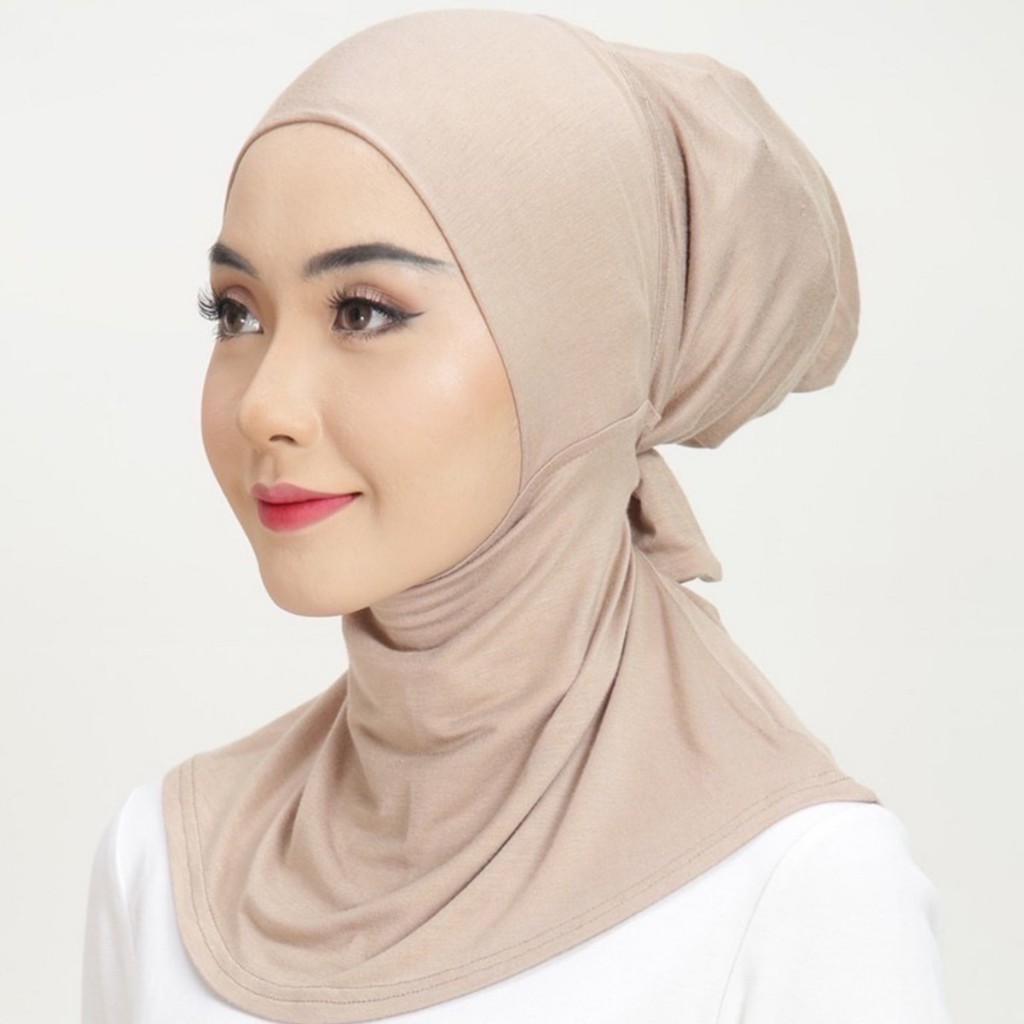 Jifang Trơn Mềm Modal Cotton Hồi Giáo Hijabs Bên Trong Mũ PW38