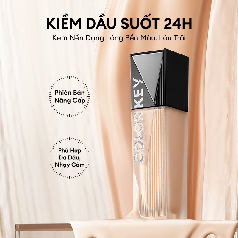COLORKEY Combo 1 Kem Nền 30g + 1 Xịt Khóa Trang Điểm 100ml – Combo Makeup Mịn Lì, Lâu Trôi