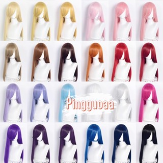 【Manmei】Women Long Bangs 60cm Universal Long Straight Multicolor Modeling Practice Hand Heat Resistant Synthetic Hair Cosplay Wigs