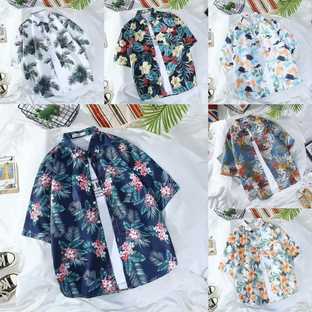 M-3XL Nam Retro Hoa Hawaii Áo Sơ Mi Nam Tay Ngắn M-3XL 100 Loại 2
