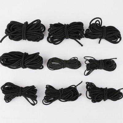 1 / 1.5 / 2 / .2.5 / 3 / 4 / 5mm Chiều dài 2M Dây thun tròn màu đen cho vòng cổ Vòng tay Làm đồ trang sức