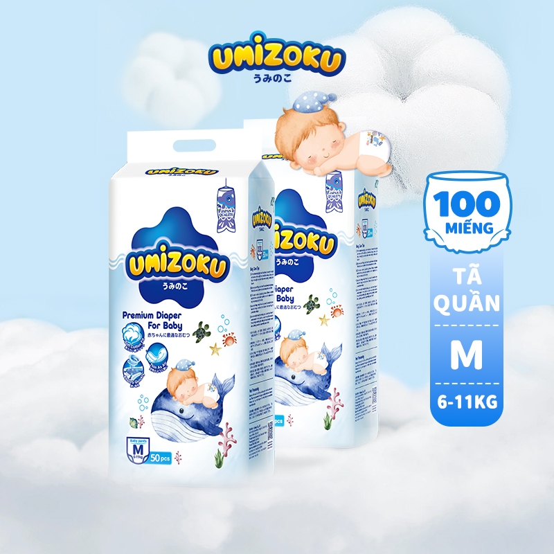 Tã Quần Trẻ Em UMIZOKU Chính Hãng Nhật Bản M50/L50/XL50/XXL50/XXXL50/XXXXL50