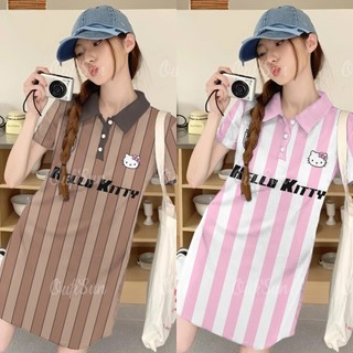 Phong Cách Hàn Quốc Ngọt Ngào Màu Hồng Áo Polo Nữ Cổ Điển Phong Cách Thể Thao Retro Váy Polo Nâu Thời Trang Cao Cấp Mocha Mousse Maillard Váy Chữ A Tay Ngắn 2025