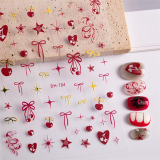  Sticker dán móng Miếng Dán Anh Đào Nơ Móng Tay Miếng Dán Móng Tay Nghệ Thuật Ins Graffiti Mèo Ngôi Sao Móng Tay Decal Trang Sức Ngọc Trai Ren Bướm 3D Dập Nổi Dán Móng Tay 