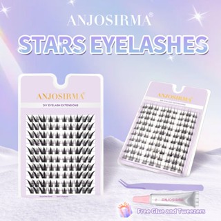 [Ship ON 24 GIỜ] ANJOSIRMA Best Seller Easy DIY 10 hàng mi tái sử dụng riêng lẻ có keo - Chiều dài 10-13mm-Eyelashes-Extension-Set-2-In-1-Tweezer-And-Glue