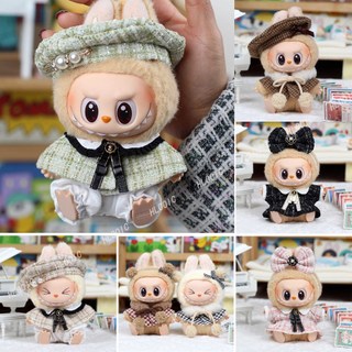 15cm 17cm Labubu Quần Áo Váy Mũ Cho Labubu V1 V2 Nhỏ milan Có Ghế macaron Búp Bê Quần Áo Phụ Kiện