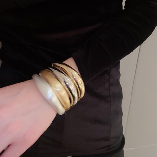 [Jewbeauty] Vòng tay kim loại gió lạnh Châu Âu và Hoa Kỳ thời trang cá tính Vòng tay đơn giản nhẹ nhàng sang trọng cảm giác cao cấp của trang sức tay bán buôn