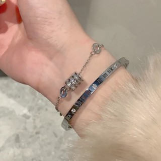 Vòng đeo tay bằng thép titan cao cấp, xa xỉ, trang sức vòng tay La Mã.