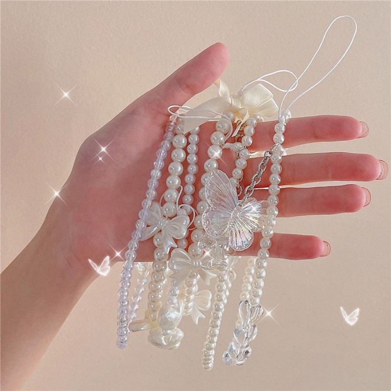 Thời Trang Đa Phong Cách Nơ Dễ Thương Nguyên Tố Điện Thoại Di Động Dây Đa Năng Đính Hạt Dây Xích Chống Mất Di Động Điện Thoại Mặt Dây Chuyền