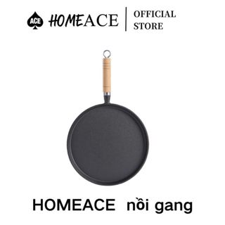 (Thích hợp cho mọi loại nhà bếp) Chảo gang chống dính để nướng bánh, chảo gang cho bánh kếp, chảo rán chống dính size 20 cm có thể sử dụng trên bếp cảm ứng