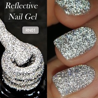  Bạc Phản Quang Lấp Lánh Gel Sơn Móng Tay Ngâm Tắt Siêu Sáng Champagne Vàng Gel Ba Lan Móng Tay Nghệ Thuật Đế Top Coat 