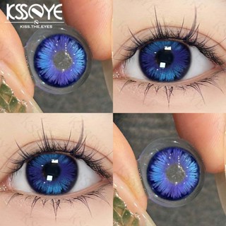 1 cặp Kính áp tròng KSSEYE cận thị Lens độ (0-8) DIA:14.5MM Ice Flap Purple sử dụng trong 6 tháng douyin lens