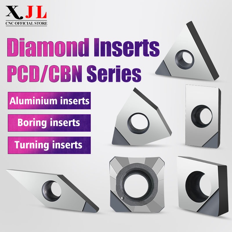 PCD Kim Cương Chèn boron nitride Lưỡi CBN APKT1604 APKT1135 Nhôm Đồng Chuyên Dụng CNC Tiện Chèn