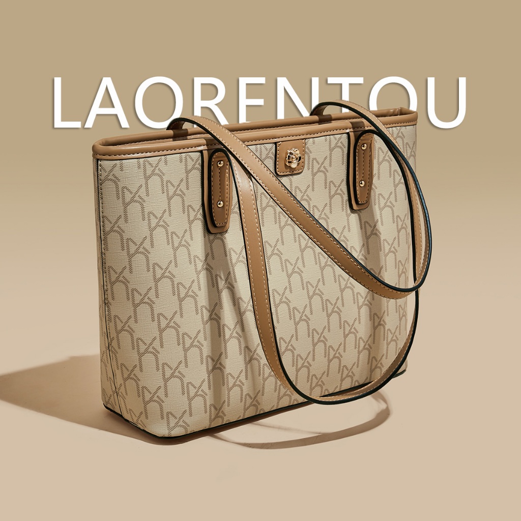 LAORENTOU túi tote nữ họa tiết cổ điển dáng lớn và vừa phù hợp đi làm du lịch dạo phố