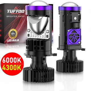 Tuffoo 2 Chiếc P60 Mini H4 Bi LED Máy Chiếu Đèn Pha Cho Ô Tô 130W 30000LM - 6000K Trắng / 4300K Trắng Ấm DC12V