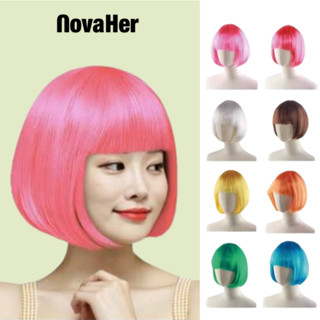 Tóc giả hóa trang kiểu Bob đủ màu sắc tổng hợp nhiều màu cho nam và nữ Halloween Party BOBO NovaHer