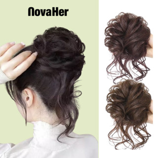 Tóc Giả Nữ búi Nối Sóng Co Giãn Tua Rua Xoăn Tóc Hàn Quốc Hợp Thời Trang Màu Tự Nhiên 20CM NovaHer