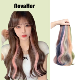 Kẹp highlight tóc giả xoăn nhuộm nhiều màu Hàn Quốc highlight dán chắc chắn phong NovaHer