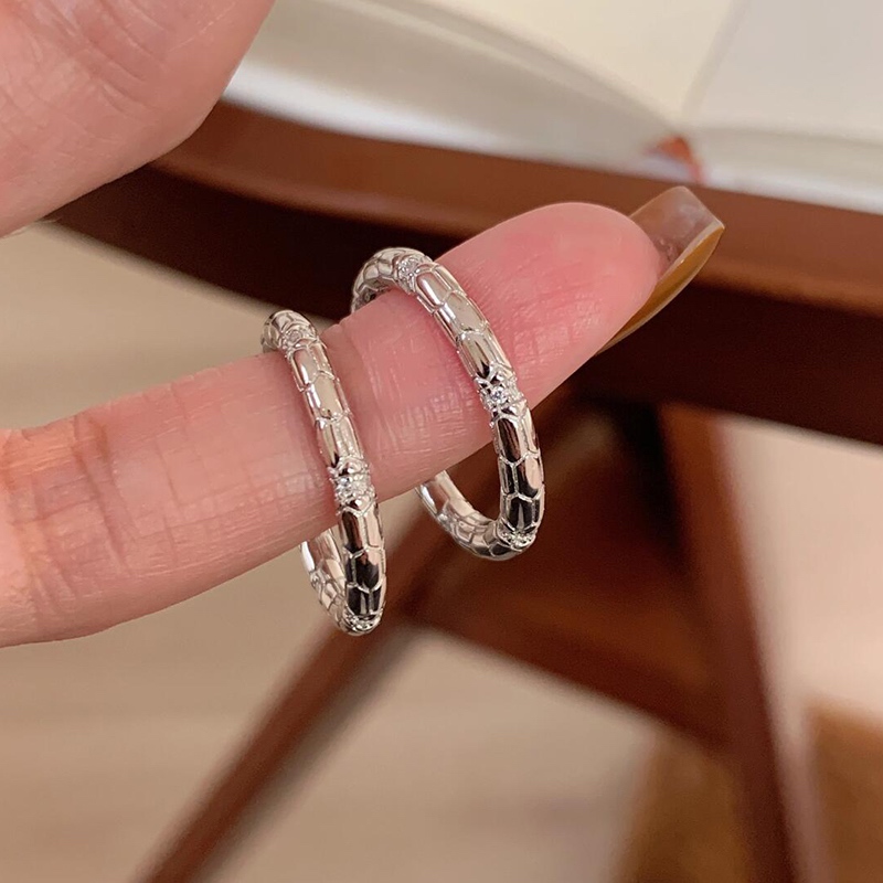 S925 Sterling Bạc Chấm Kim Cương Xương Rắn Nhẫn Tinh Tế Cao Cấp Năm Rắn Chỉ Số Nhẫn Nữ