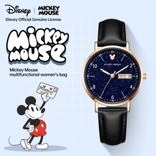 Đồng hồ đeo tay hợp thời trang Disney Disney Chính hãng Mickey Series Đồng hồ đeo tay hợp thời trang Phong trào thạch anh Dây da Đồng hồ nữ Đồng hồ sinh viên Đơn giản Phù hợp với mặt số bầu trời đầy sao Chống nước Lịch kép Quà tặng sinh nhật Quà tặng đổi