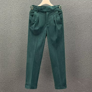 quần nhung tăm nam quốc Meason Vòng eo có thể điều chỉnh Dáng rộng Cạp cao Chân thẳng Vải co giãn dày Màu Nâu Trắng nhạt Xanh lá 28-36 inch TH--498