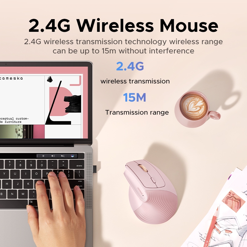 Ugreen Dọc 4000DPI 2.4G Chuột Nhấp chuột im lặng không dây tiện dụng 4 tốc độ có thể điều chỉnh 10M truyền ổn định | BigBuy360 - bigbuy360.vn
