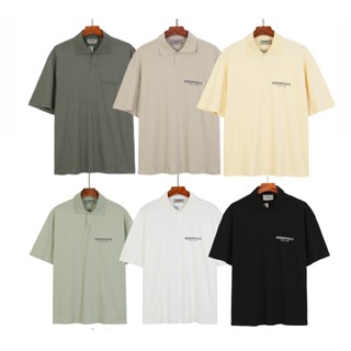 Thời Trang Mới Essentials Hai Dòng Phản Quang Áo Sơ Mi Polo Rời Tay Ngắn Áo Thun Nam Nữ