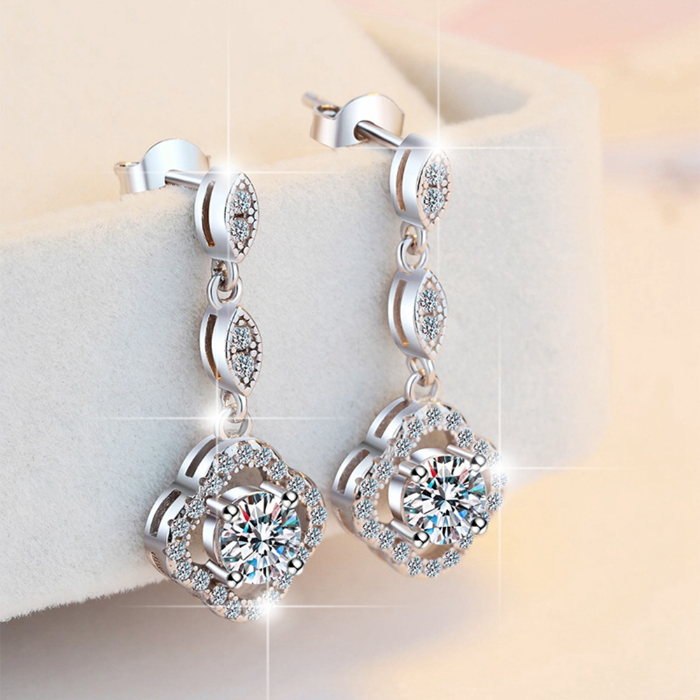 100% -S925 Bông Tai Bạc 1ct Moissanite D Màu Tai Thời Trang Cho Nữ Cao Cấp