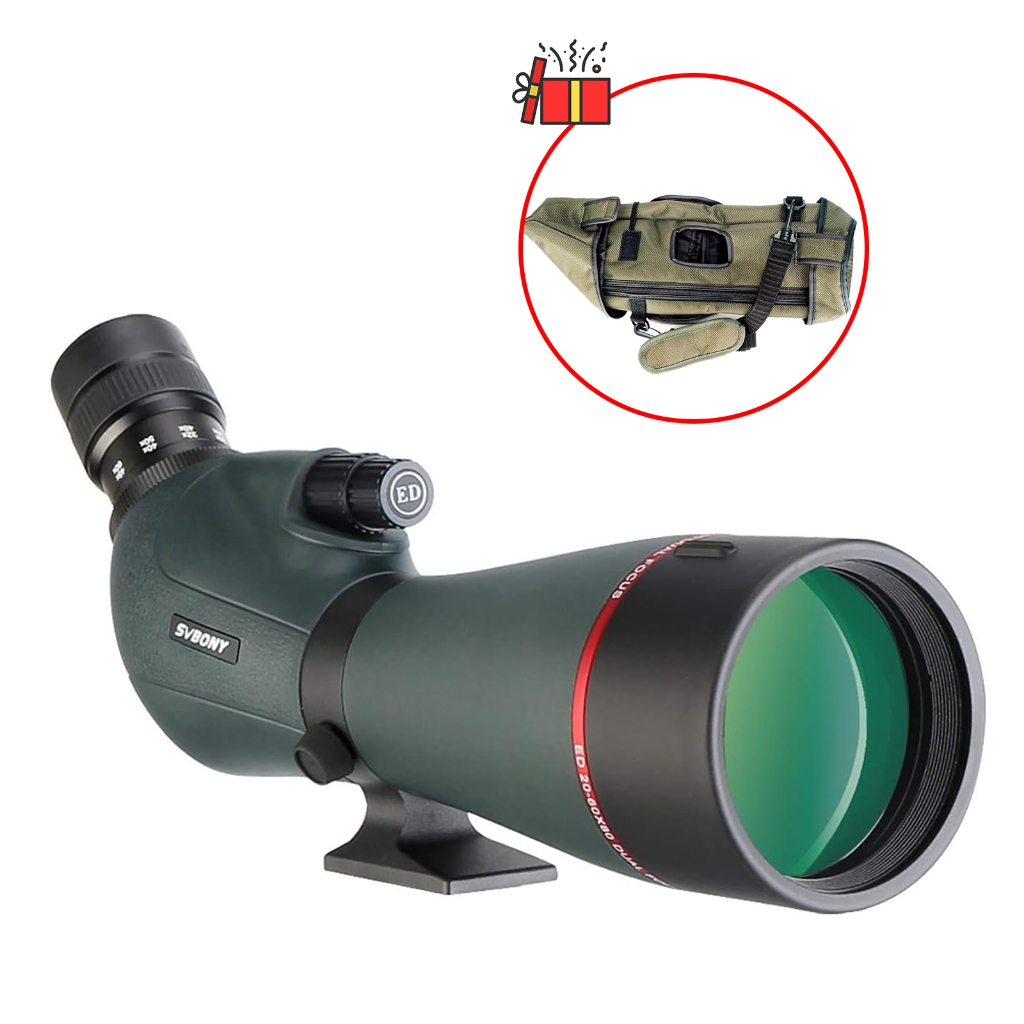 Svbony SV406P ED Phạm vi phát hiện 20-60X80mm 1.25 ” Lấy nét kép FMC BAK4 dành cho chim Chim Chim Độ