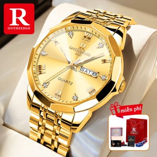 RZY Đồng Hồ Nam Chính Hãng Dây Thép Chống Nước Thời Trang Đồng Hồ Đeo Tay Nam Vàng Cao Cấp Quà Tặng Cho Nam