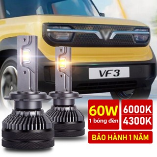 Tuffoo 2 Bóng Đèn Cos Pha LED VF3 H7 Chùm Thấp Cao - 6000K Trắng / 4300K Trắng Ấm - 60W 25000LM