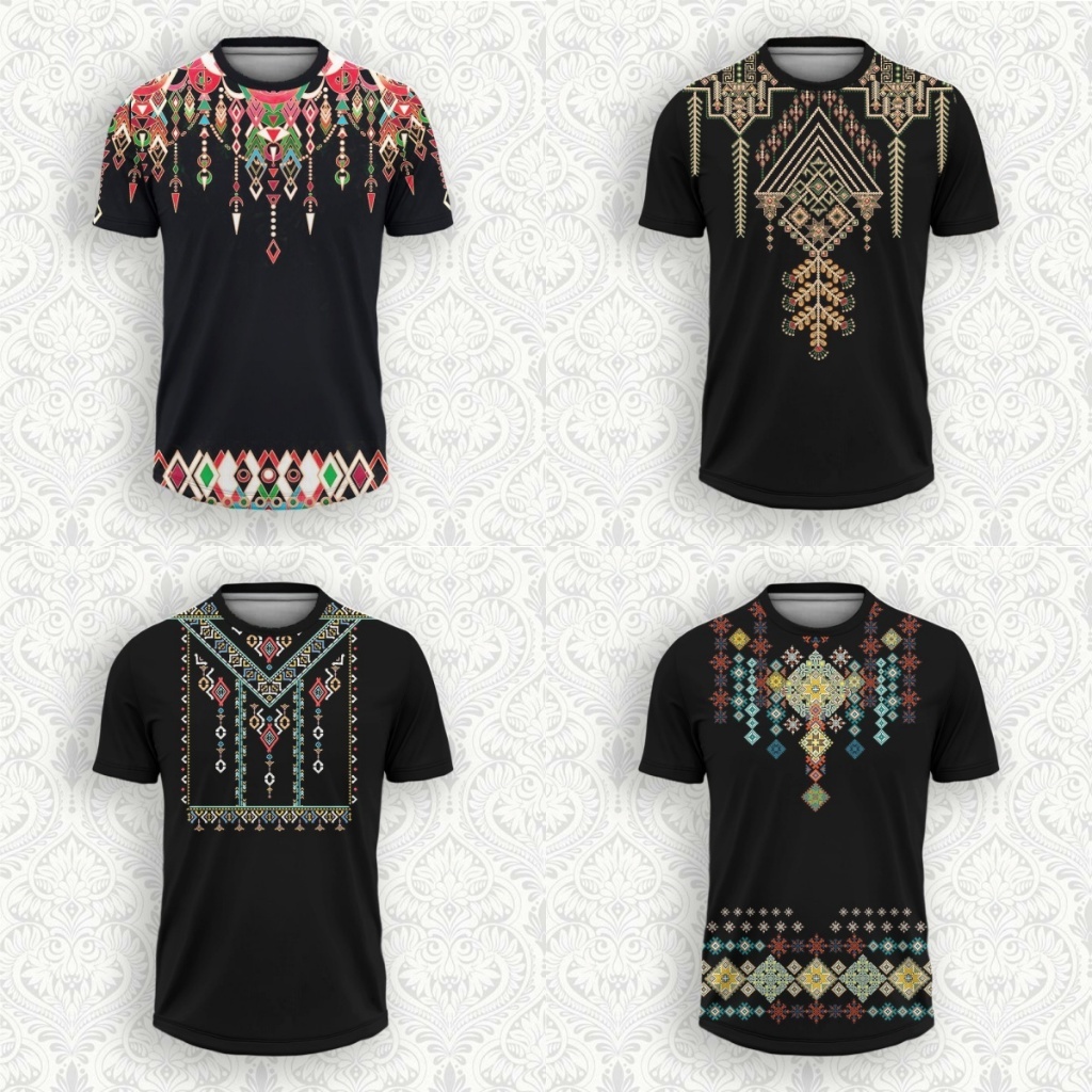 Retro-Ethnic-Style-T-shirt-For-Nữ-Ethnic-Pattern-Short-Sleeve-Top-Loose-Thời trang-Plus-Size-Nữ-Bohe