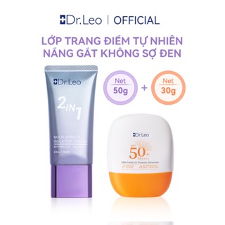 [Combo1+1] Dr.Leo Kem chống nắng SPF 50+ PA++++ 30g + Kem nền 50g, kết cấu mỏng nhẹ, thoáng da