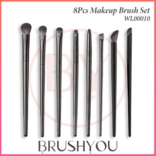 Giá Thấp 8 Chiếc Phấn Mắt Bộ Cọ Chải Thủ Công Ống Đen Phấn Mắt Lông Mày Bút Kẻ Mắt Bàn Chải Chi Tiết Bàn Chải