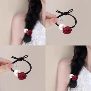 💞Cherry💞 Thời Trang Hoa Hồng Dây Buộc Tóc Scrunchies Mũ Tóc Dây Phụ Kiện Tóc