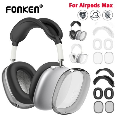 Fonken One Set Vỏ silicon mềm AirPods Max Tai nghe Vỏ bảo vệ Băng đô Earmuff Vỏ chống sốc
