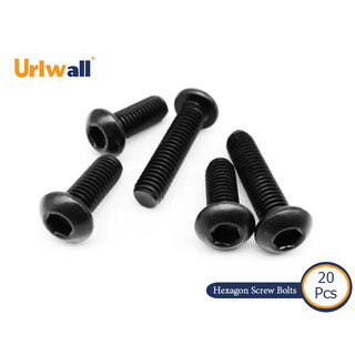 Urlwall 20 Chiếc Lục Giác Lục Giác Lục Giác Ổ Cắm Nút Đầu Vít Bu Lông M2 M3 M4 M5 M6 Thép Carbon Đầu Tròn Vít Standoff