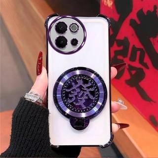 Dành Cho VIVO V40 Lite Y300 V40 SE 4G 5G Vỏ Điện Thoại, Nhẹ Sang Trọng, Xoay, Chúc May Mắn, Giá Đỡ Từ Tính, Ốp lưng Vỏ Bảo Vệ