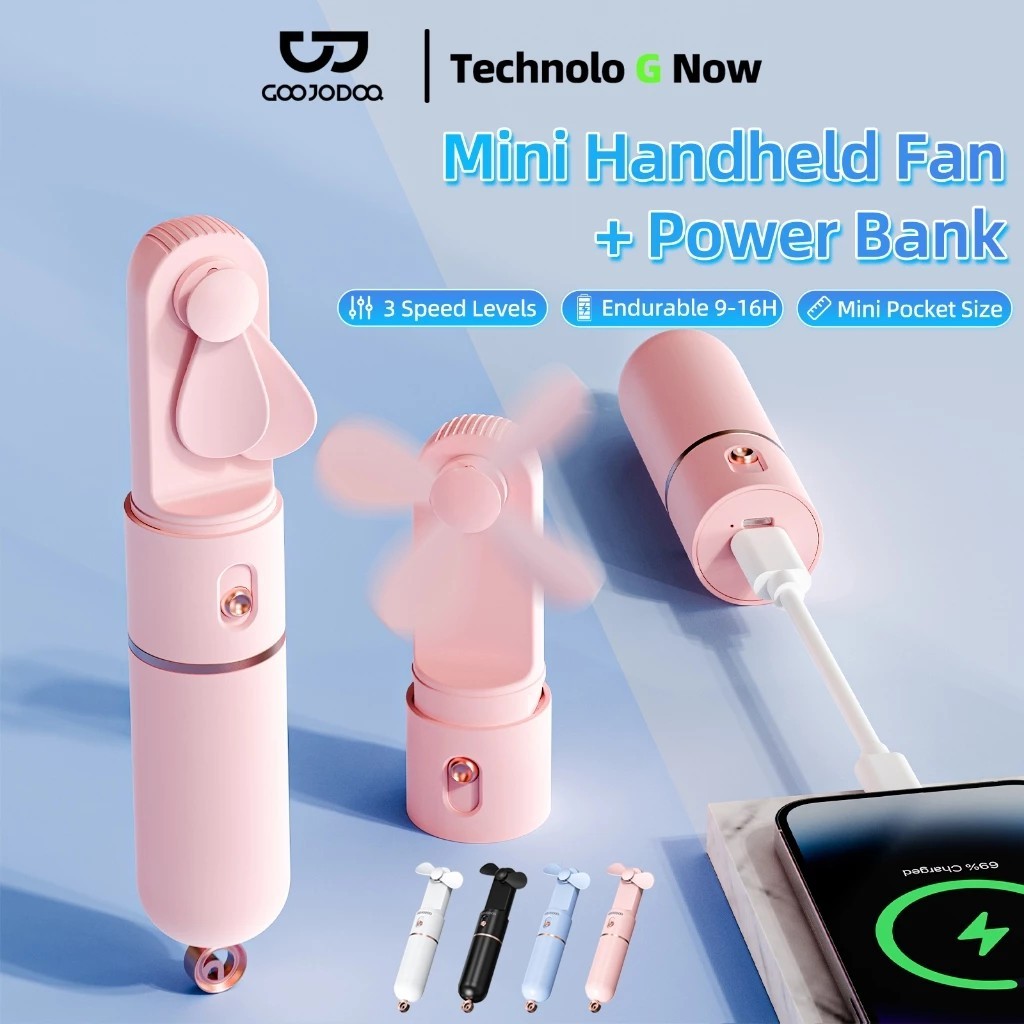 GOOJODOQ Quạt Mini 1500 mAh Sạc Cho Trường Học Di Động Cho Trẻ Em Quạt Điện Quạt Nhỏ USB LED | BigBuy360 - bigbuy360.vn