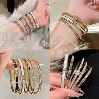 Ars Ánh Sáng Cao Cấp Micro-Dát Full Kim Cương Vòng Tay Nữ Thời Trang Đơn Giản Thép Titan Không Phai Màu Vòng Tay Phù Hợp Với VN