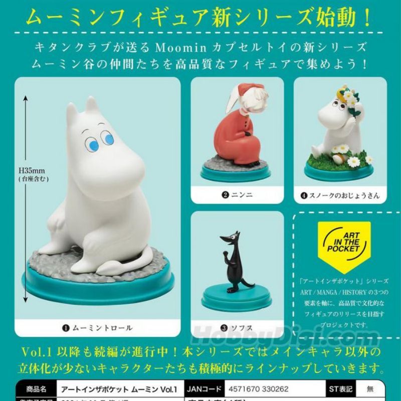 Qitan Club Gashapon MOOMIN MOOMIN Đồ trang trí ngồi gia đình Số. 1 AIP Lurummy
