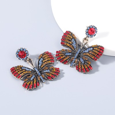Pinkdududu Kim Cương Giả Bướm Thả Bông Tai Thời Trang Niche Phóng Đại Cho Nữ PD863
