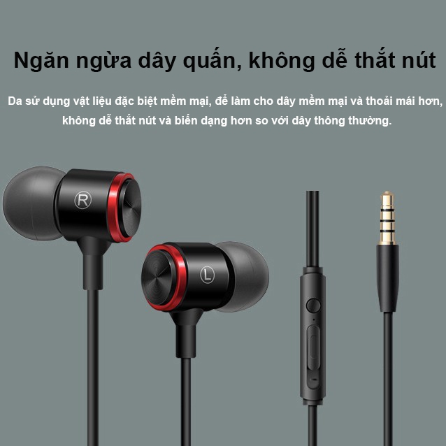Tai nghe nhét tai SPRISE có dây gaming Extra Bass Stereo Kim Loại chống ồn Dây Đa Năng 3.5 mm có mic | BigBuy360 - bigbuy360.vn