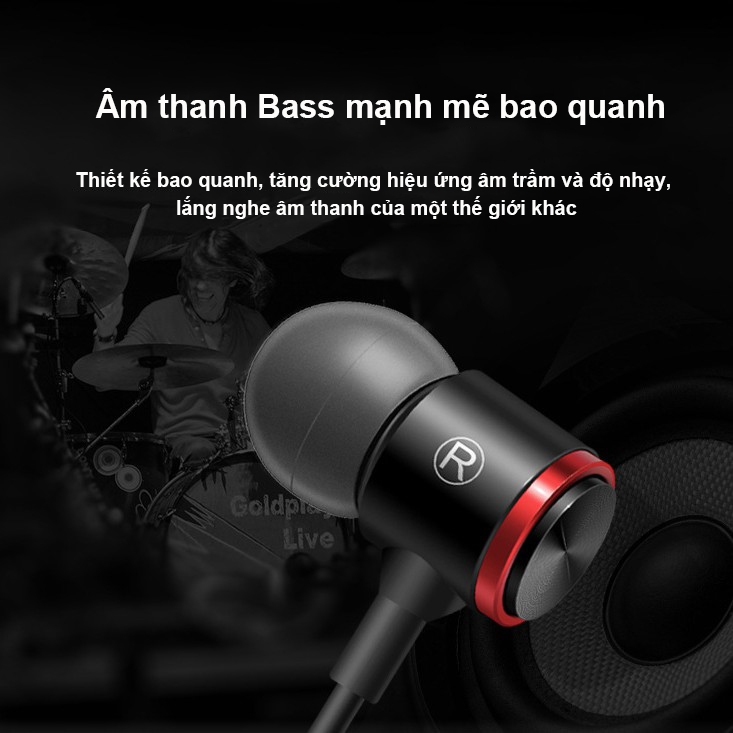 Tai nghe nhét tai SPRISE có dây âm nổi chống ồn tích hợp micro và nút điều khiển âm lượng tiện | BigBuy360 - bigbuy360.vn